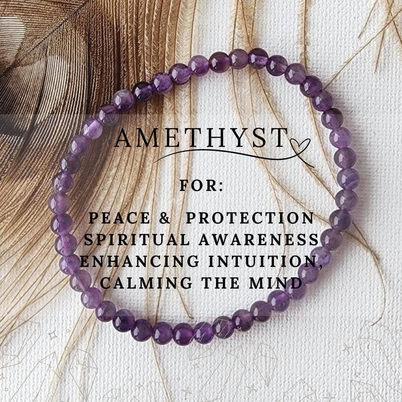 Amethyst Bracelet  – The Stone of Peace, Intuition, Protection.